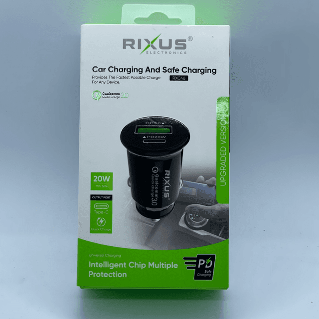 Chargeur auto 2 USB rapide 20w (20w type C)